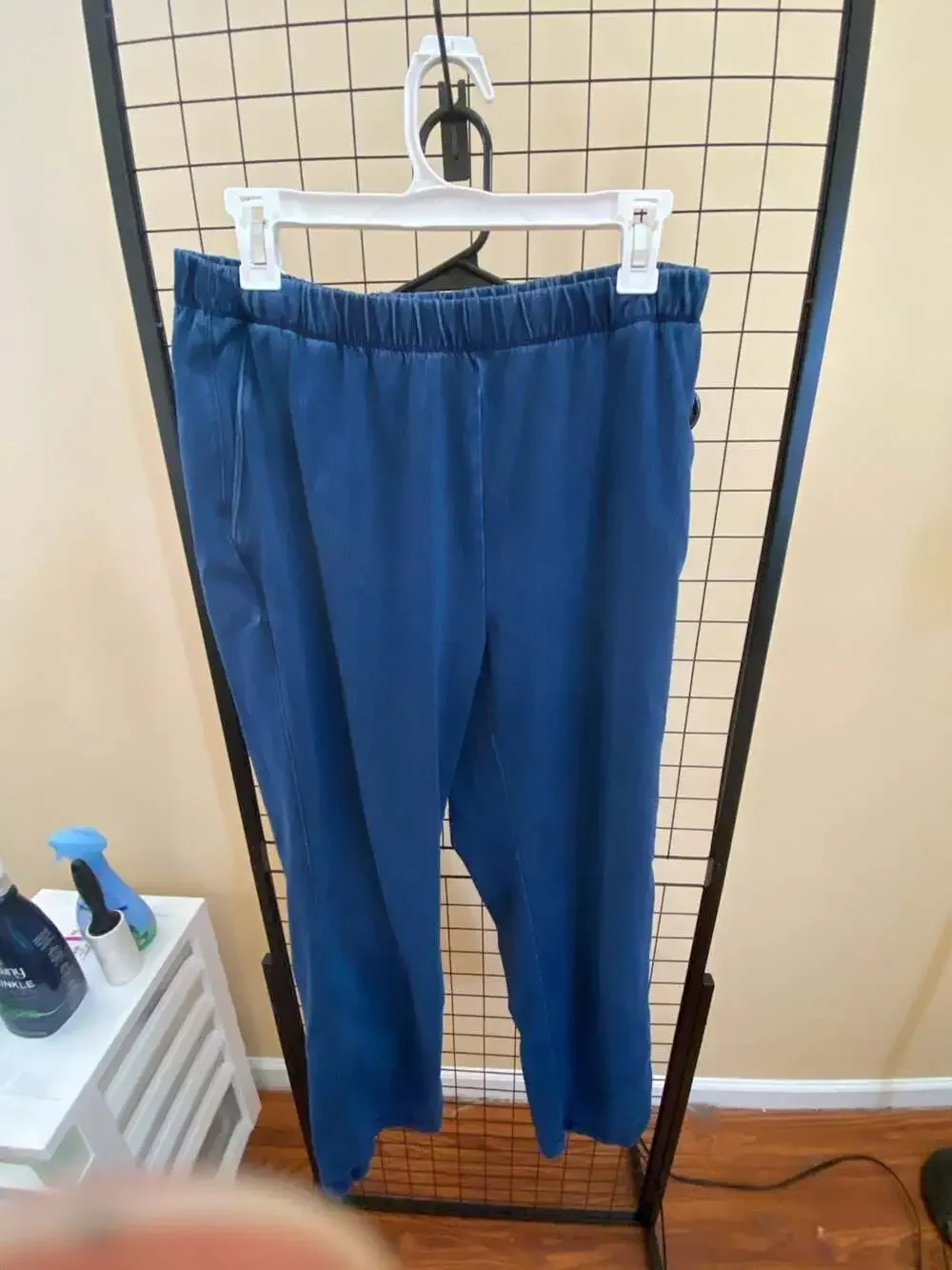 Lands' End Women's Blue Elastic Waist Straight Leg Knit Pants